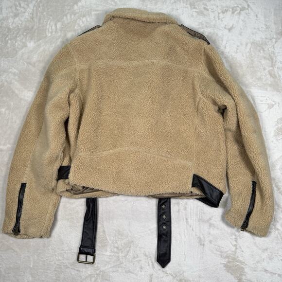 NWT Polo Ralph Lauren Sherpa Camel Leather Jacket Women’s Plus Size 2X XXL - Picture 6 of 10